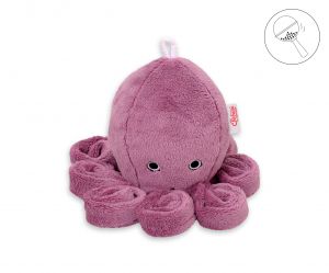 Cuddly octopus with rattle - pastel pink - smooth minky